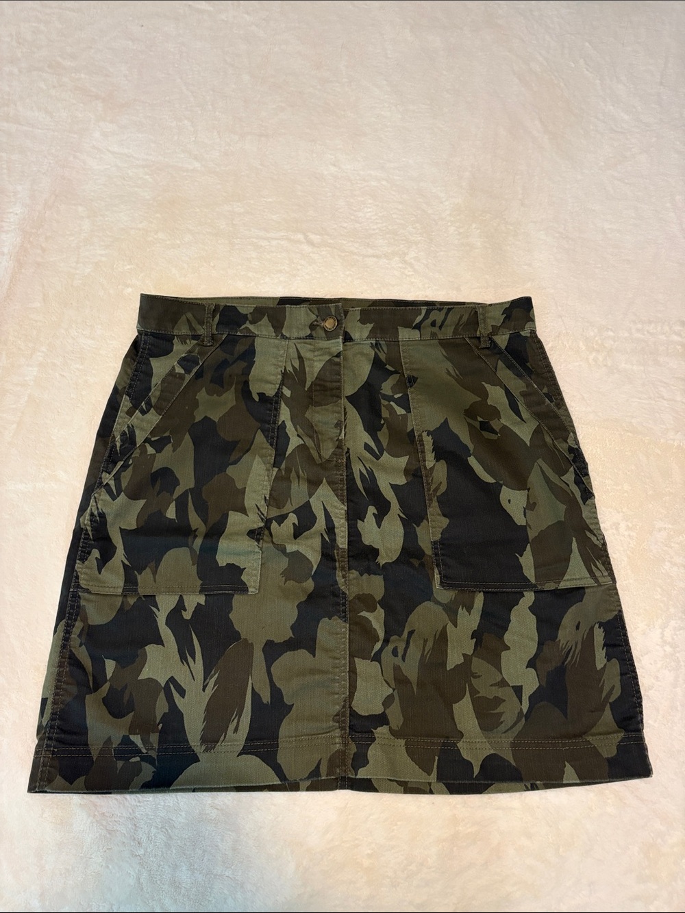 Joe Fresh Leaf Camo Utility Mini Skirt - olive and black
